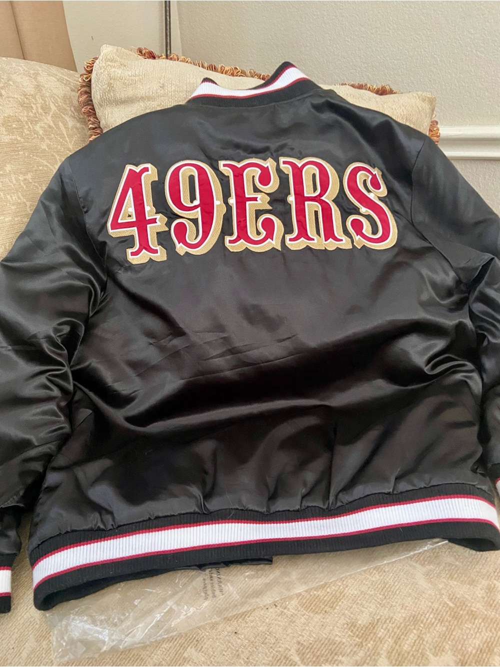 NFL Quilted Black Team Apparel Jacket Lining